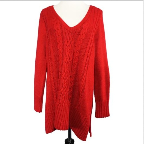Lane Bryant Sweaters - Lane Bryant Womens V Neck Cable Knit Sweater P31